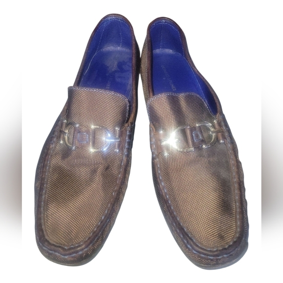 Donald J Pliner Men\'s Donnien Brown Horse-Bit Leather Nylon Loafers Sz 11/2 M main image 5